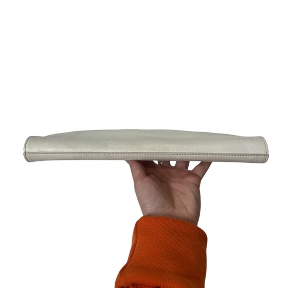 $1795 Balenciaga 2012 Snow White Gold Large Tube L Lock Leather Flap Clutch - Picture 15 of 15